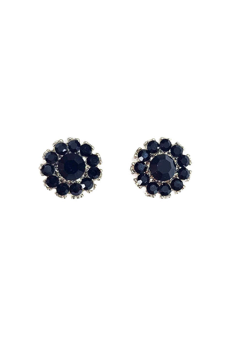 Brinco Aconchegar black de pedras pretas banhado no prata