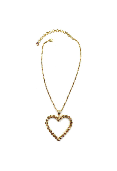 Colar Silene Gold com pingente de coração e veneziana dourada