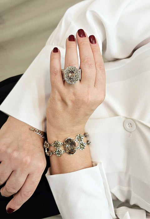Pulseira Encanto exclusivo prata com pedras black diamond