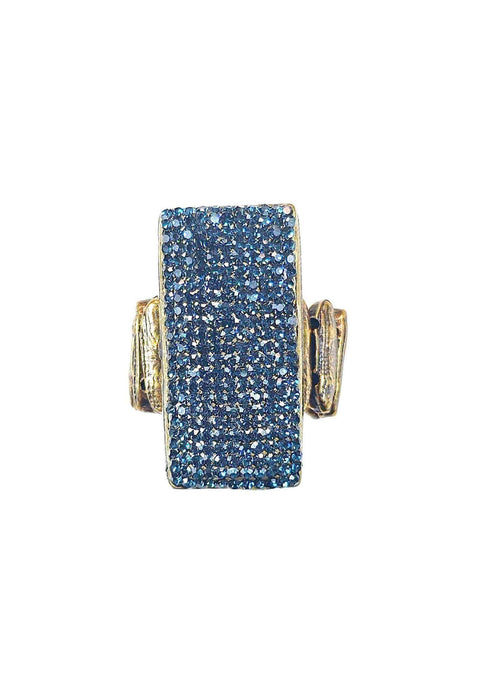 Anel Intenso blue ouro velho com pedras azuis