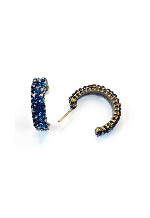 Brinco Intenso blue de argola com pedras azuis