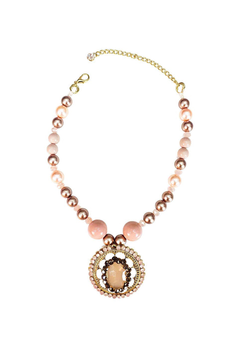 Colar Solene Gold com pedras nudes e douradas