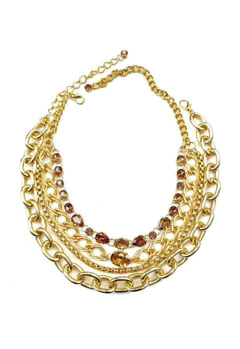 Colar Exclusividade Gold com pedras e elos dourados