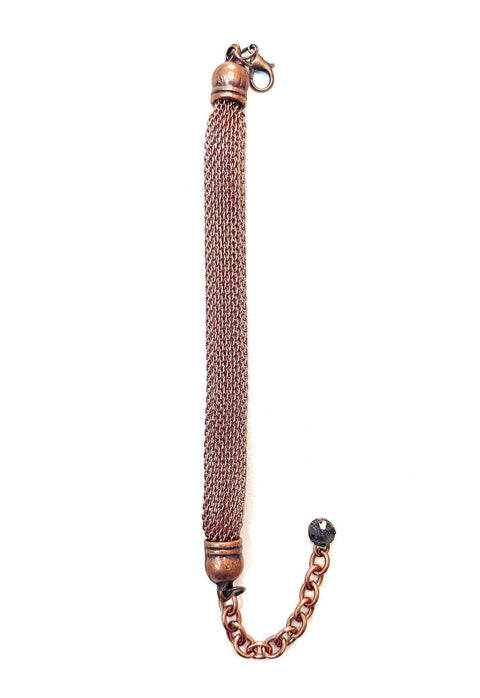 Pulseira Contemporânea de corrente de malha banhada no vintage