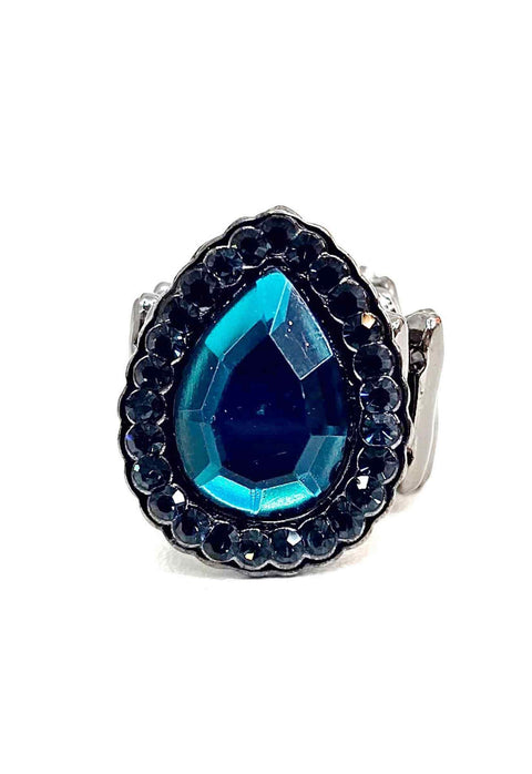 Anel eterno Esplendor de gota com pedras azuis