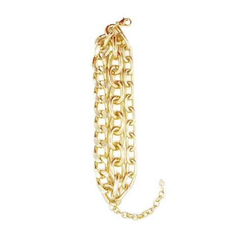 Pulseira Ebano gold de correntaria banhada no dourado