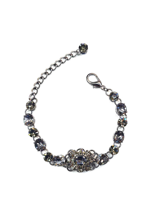 Pulseira Adeline com pedras black diamond banhada no onix