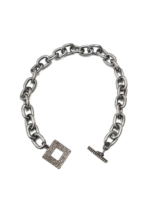 Choker Rana black diamond de elos onix e pingente geométrico