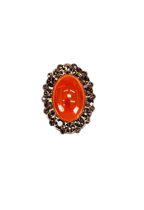 Anel Dolce Vita com pedras marrons banhado no vintage