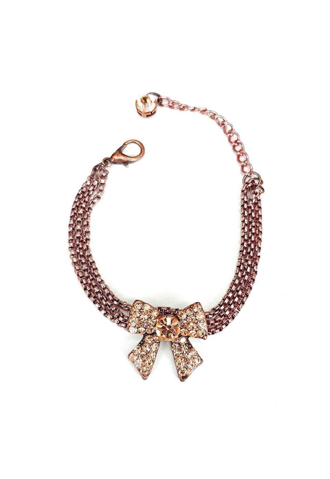 Pulseira Samira vintage com pingente de laço e correntes venezianas