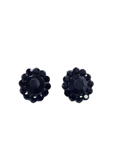 Brinco Lorenza black com pedras pretas banhado no grafite