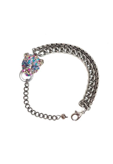 Pulseira Arabela com pingente de onça colorida