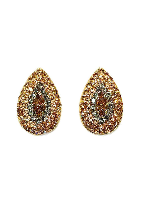 Brinco Esperanza classic de gota com strass peach e black diamond