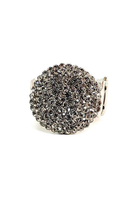 Anel Lumina silver redondo com pedras black diamond