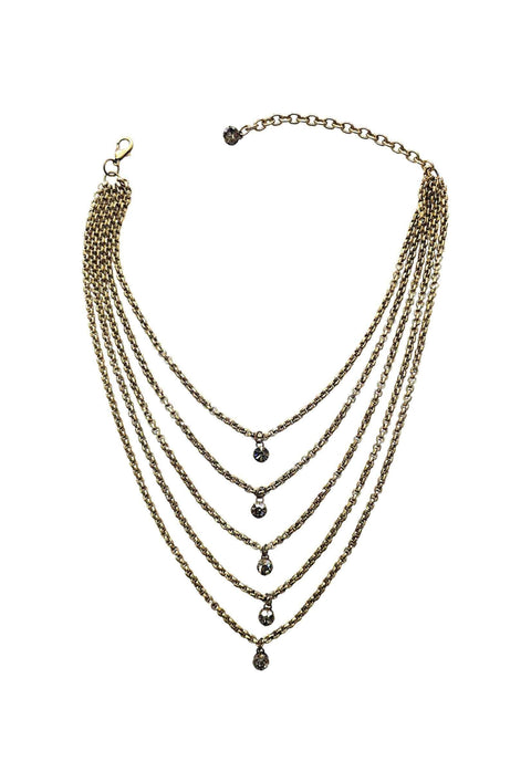 Colar Suzana de veneziana ouro velho e pedras black diamond