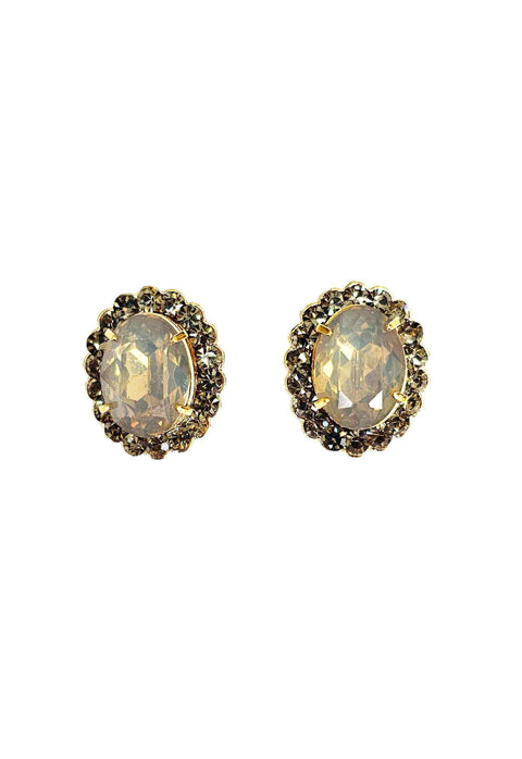 Brinco Imperatriz com pedras black diamond banhado no dourado