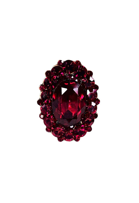 Anel Aurélia Red com pedra oval vermelha e Strass Siam