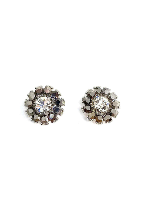 Brinco Impacto silver com pedras cristais e hematite