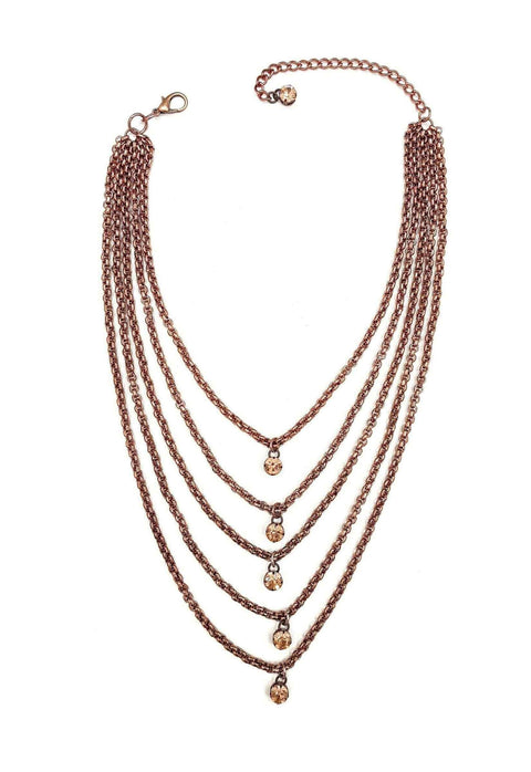 Colar Suzana vintage de veneziana e pedras peach