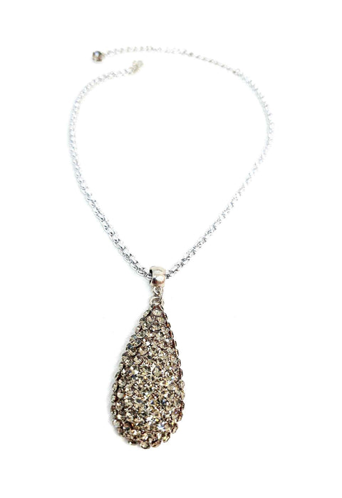 Colar Alure de gota black diamond banhado no prata