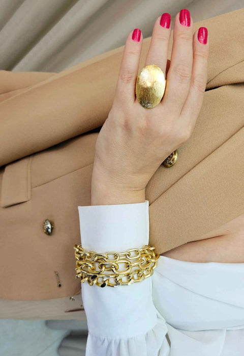 Pulseira Ebano gold de correntaria banhada no dourado