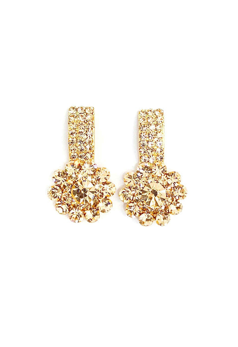 Brinco Sol moda festa com pedras light peach