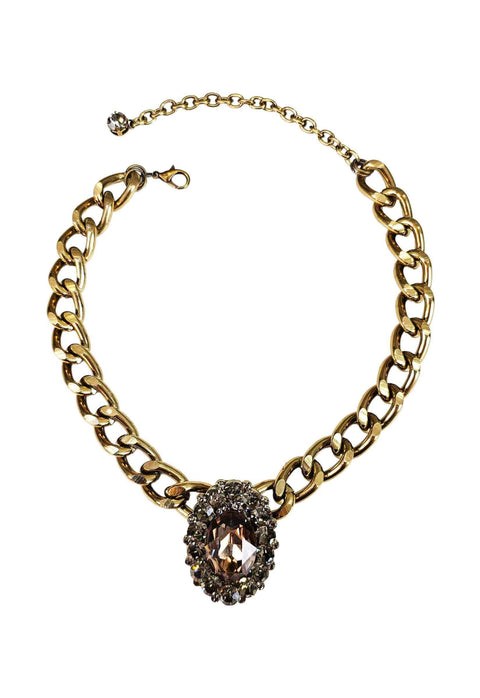 Choker Aurélia ouro velho com pingente black diamond
