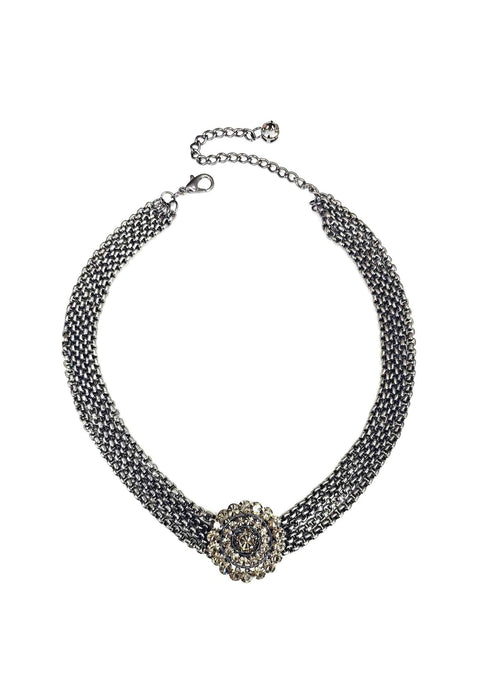 Colar Calista com pingente black diamond e venezianas onix