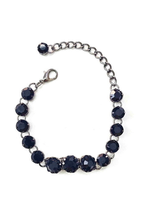 Pulseira Dandara classic de pedras pretas banhada no onix