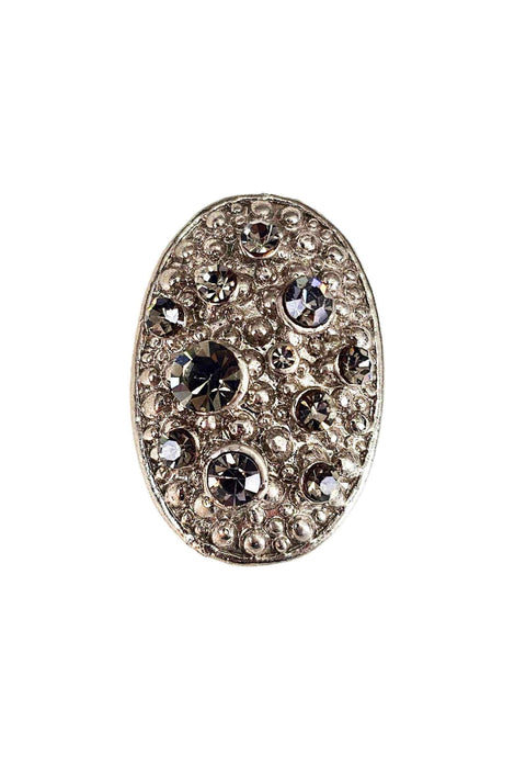 Anel Absoluto com pedras black diamond banhado no prata