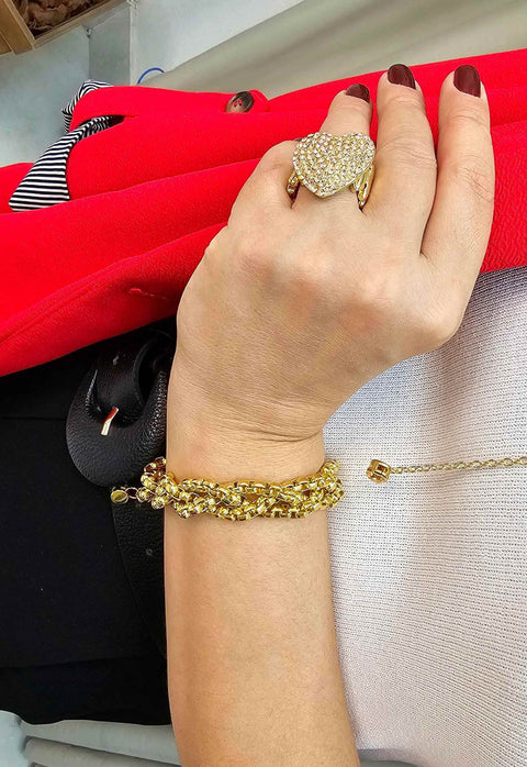 Pulseira Lumina gold de correntes venezianas douradas