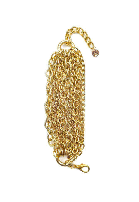 Pulseira Constantine gold com mix de correntes douradas