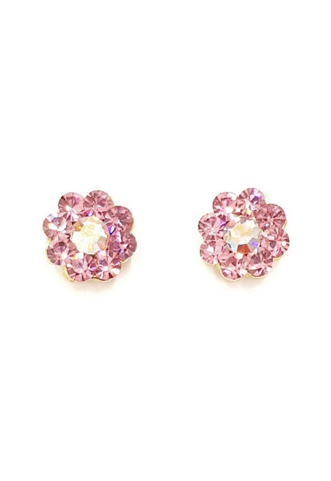 Brinco Jessica delicado com pedras rosa