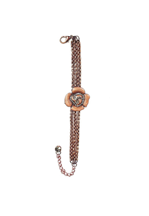 Pulseira Cassandra de flor com correntes venezianas vintage