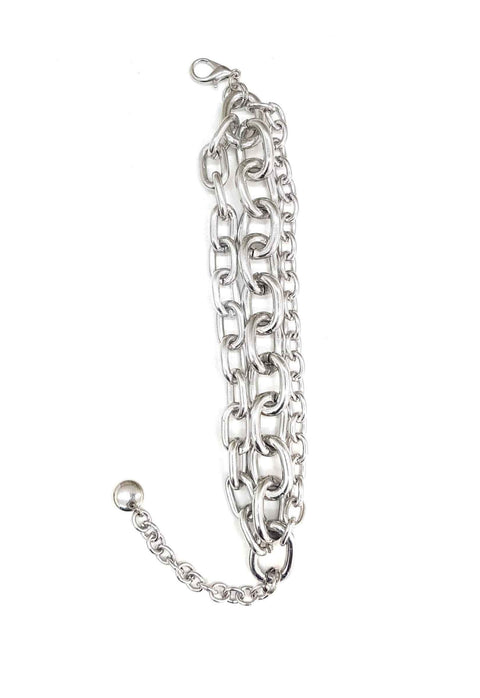 Pulseira Ebano prata de correntarias banhadas no prata