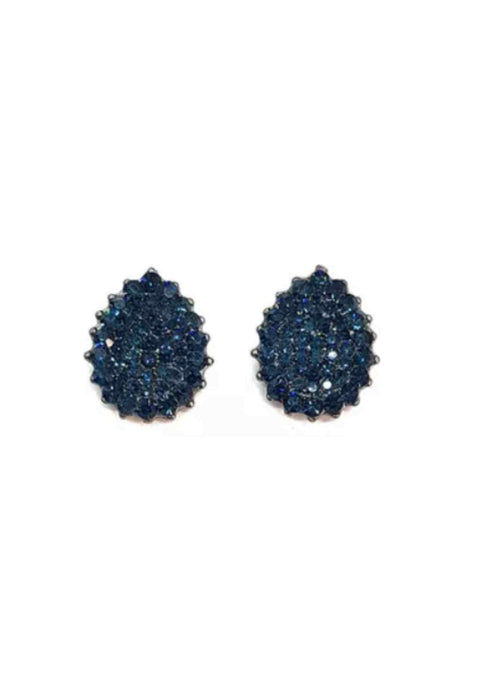 Brinco Elizia montana de gota com strass montana banhado no grafite