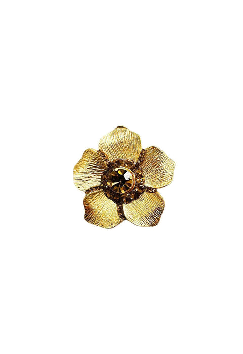Anel Margarida em formato de flor banhado no dourado