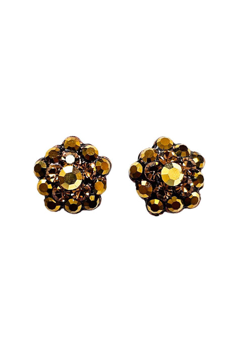 Brinco Tatiana com pedras aurum banhado no vintage