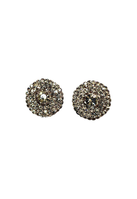 Brinco Irresistível redondo com pedras black diamond banhado no prata