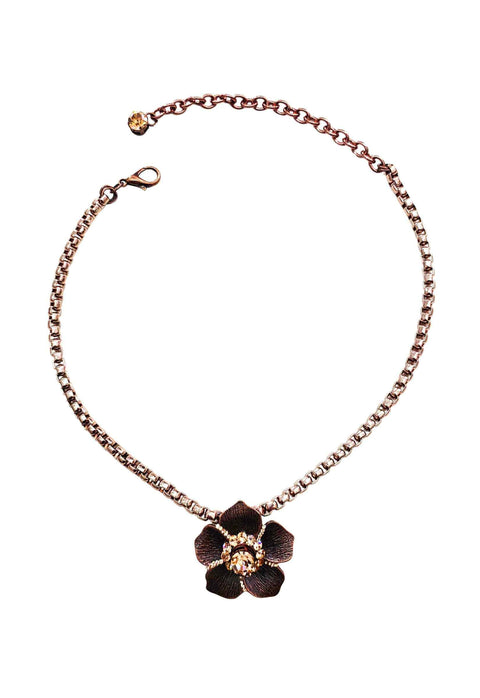 Colar Margarida de pingente de flor com veneziana vintage
