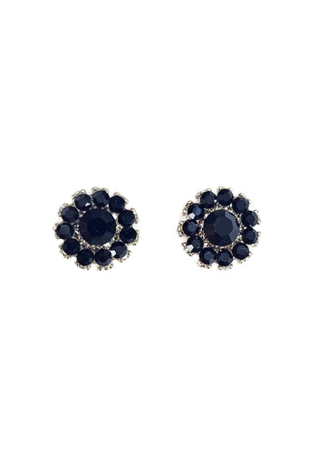 Brinco Aconchegar black de pedras pretas banhado no prata