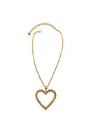 Colar Silene Gold com pingente de coração e veneziana dourada