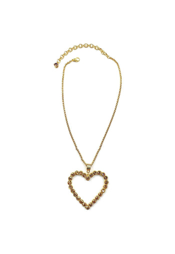 Colar Silene Gold com pingente de coração e veneziana dourada