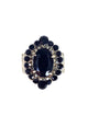 Anel Aconchegar black banhado no prata com pedras pretas