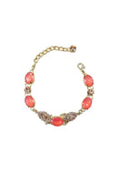 Pulseira Ariana dourada com pedras salmão