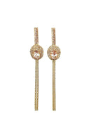 Brinco Ariana Glam com franjas e pedras light peach