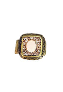 Anel Aconchegar ouro velho com pedras peach