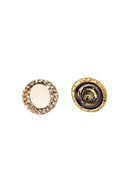 Brinco Aconchegar ouro velho com pedras peach