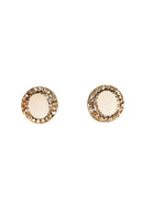 Brinco Aconchegar ouro velho com pedras peach