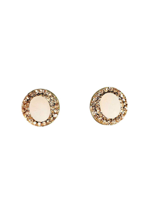 Brinco Aconchegar ouro velho com pedras peach